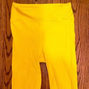 Year of ours ribbed yellow biker shorts